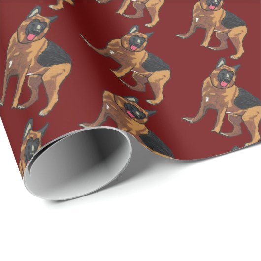 German Shepherd Alsatian Cadeaupapier (Rol Hoek)