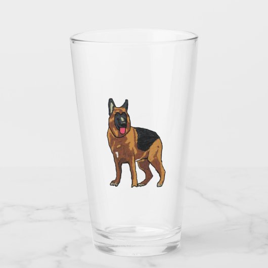 German Shepherd Alsatian Glas (Voorkant)