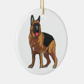 German Shepherd Alsatian Keramisch Ornament (Rechts)