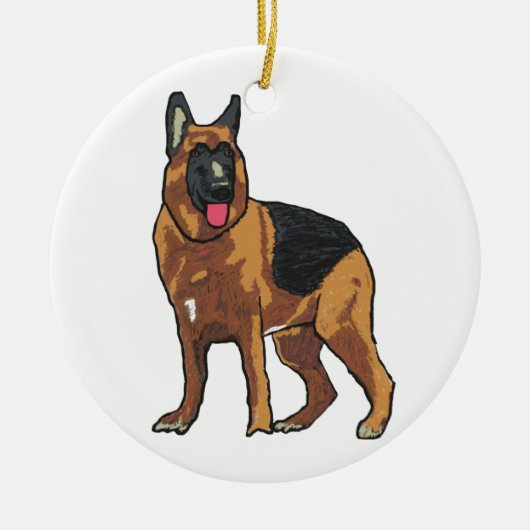 German Shepherd Alsatian Keramisch Ornament (Voorkant)