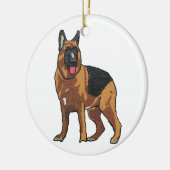 German Shepherd Alsatian Keramisch Ornament (Links)
