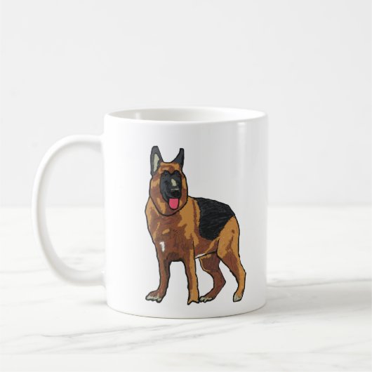 German Shepherd Alsatian Koffiemok (Links)