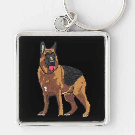 German Shepherd Alsatian Sleutelhanger (Voorkant)