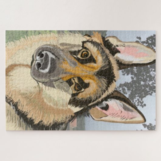 German Shepherd, Alsation Portrait Legpuzzel (Horizontaal)