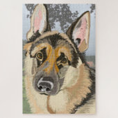 German Shepherd, Alsation Portrait Legpuzzel (Verticaal)
