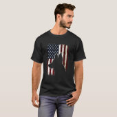 German Shepherd American Flag Dog T-shirt (Voorkant volledig)