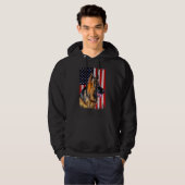 German Shepherd American Flag German Shepherd Hoodie (Voorkant volledig)