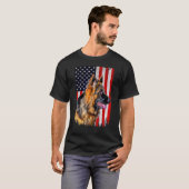 German Shepherd American Flag German Shepherd T-shirt (Voorkant volledig)