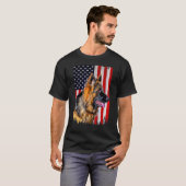 German Shepherd American Flag German Shepherd T-shirt (Voorkant volledig)