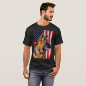 German Shepherd American Flag German Shepherd T-shirt (Voorkant volledig)