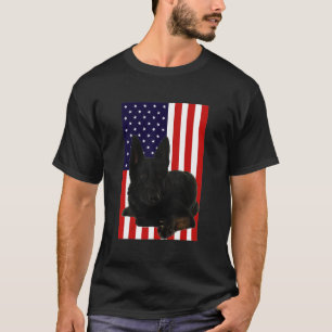 German Shepherd American Flag Patriotic Dog T-shirt