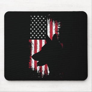 German Shepherd American Flag Shirt Usa Patriotic Muismat
