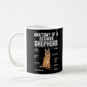 German Shepherd Anatomy Funny Dog Koffiemok (Links)