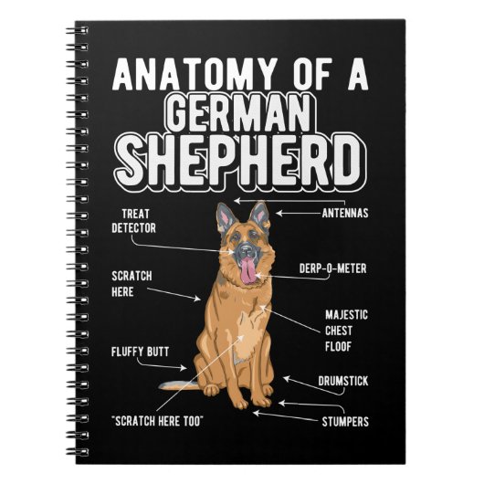 German Shepherd Anatomy Funny Dog Notitieboek (Voorkant)