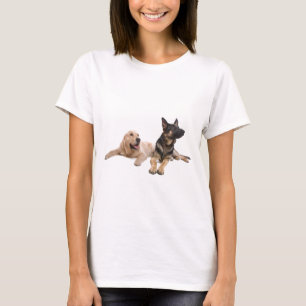 german shepherd and golden retriever t-shirt