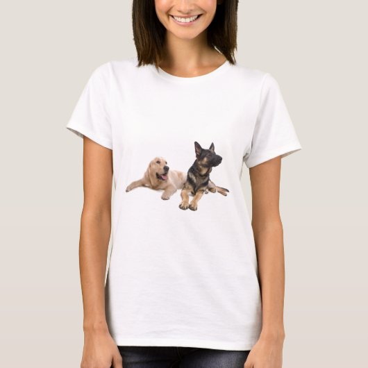 german shepherd and golden retriever t-shirt (Voorkant)