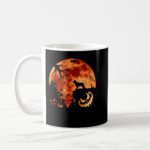 German Shepherd and Moon Halloween Costume Pumpkin Koffiemok