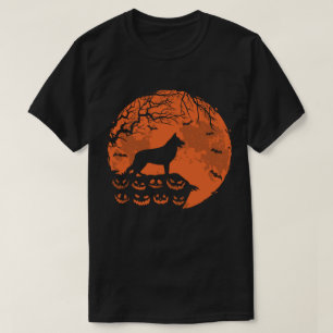 German Shepherd and Moon Halloween Hondenliefhebbe T-shirt