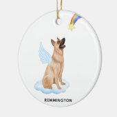 German Shepherd Angel Dog Personalized Memorial Keramisch Ornament (Links)