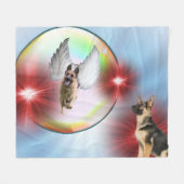 German Shepherd Angel Flying Fleece Deken (Voorkant (Horizontaal))