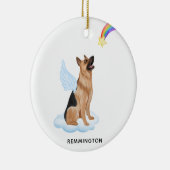 German Shepherd Angel Personalize Pet Dog Memorial Keramisch Ornament (Rechts)