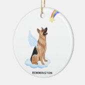 German Shepherd Angel Personalize Pet Dog Memorial Keramisch Ornament (Links)