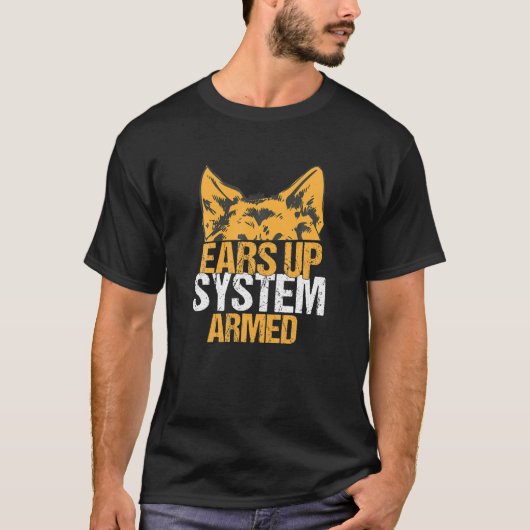 German Shepherd ar Up System Armed Funny Dog T-shirt (Voorkant)
