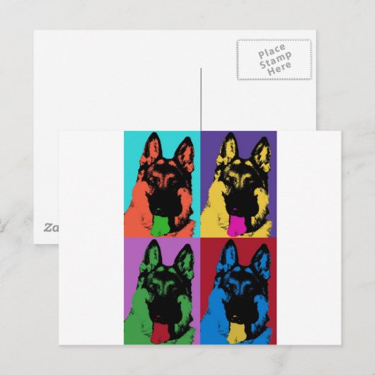 German Shepherd Art Briefkaart (Voorkant / Achterkant)