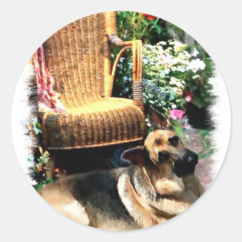 German Shepherd Art Gifts Ronde Sticker