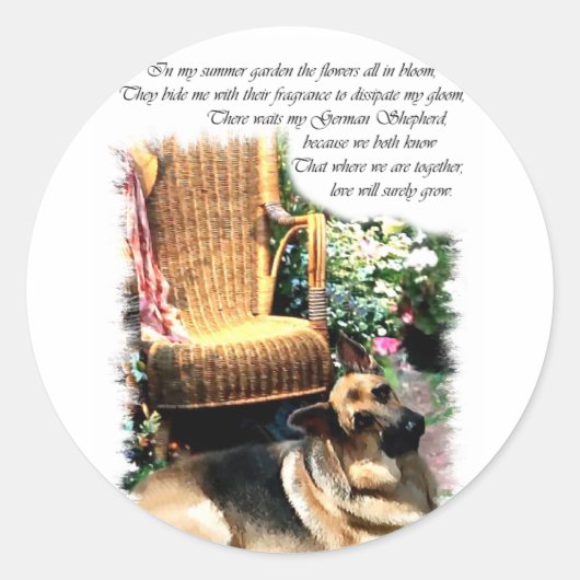 German Shepherd Art Gifts Ronde Sticker (Voorkant)