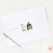 German Shepherd Art Gifts Ronde Sticker (Envelop)