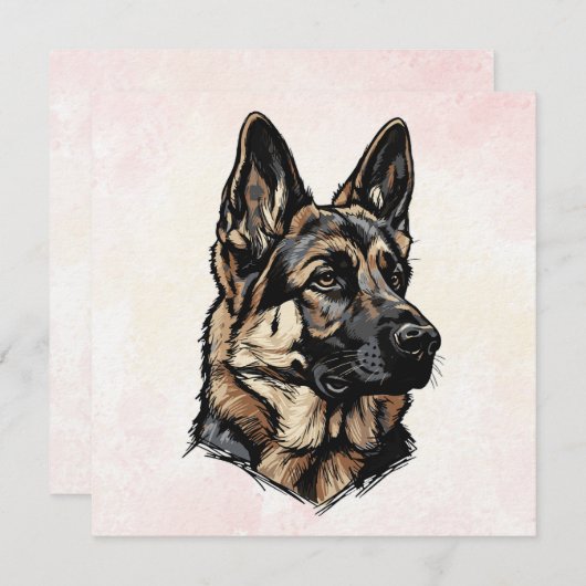 German Shepherd Art Kaart (Voorkant / Achterkant)