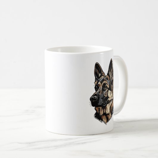 German Shepherd Art Koffiemok (Voorkant rechts)
