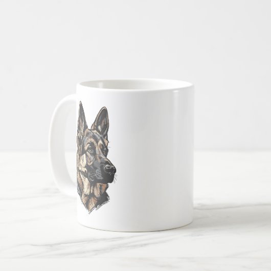 German Shepherd Art Koffiemok (Voorkant links)