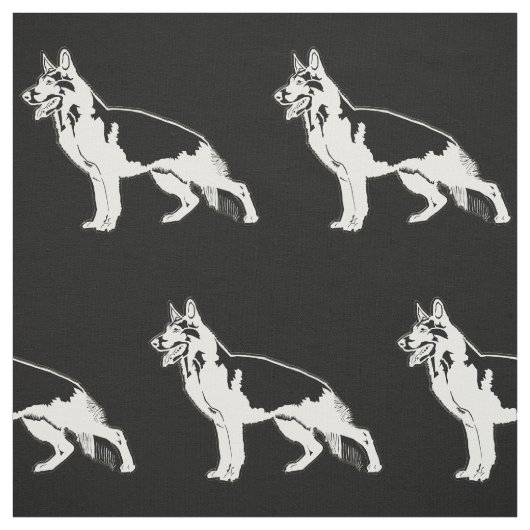 German Shepherd Art Stof (Swatch)