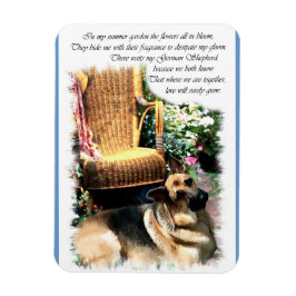 German Shepherd Art Summer Garden Magneet
