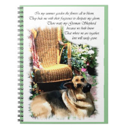 German Shepherd Art Summer Garden Notitieboek