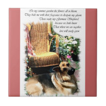 German Shepherd Art Summer Garden