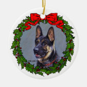 German Shepherd Art van Glenda S. Harlan Keramisch Ornament (Voorkant)