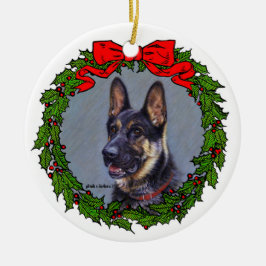 German Shepherd Art van Glenda S. Harlan Keramisch Ornament