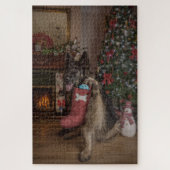 German shepherd at christmas legpuzzel (Verticaal)