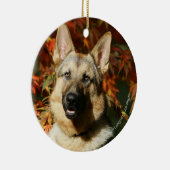 German Shepherd Autumn Leaves Keramisch Ornament (Rechts)