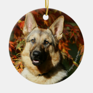 German Shepherd Autumn Leaves Keramisch Ornament