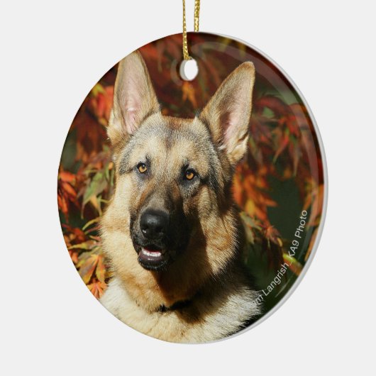 German Shepherd Autumn Leaves Keramisch Ornament (Links)