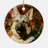 German Shepherd Autumn Leaves Keramisch Ornament (Achterkant)