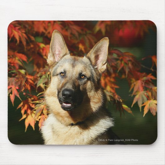 German Shepherd Autumn Leaves Muismat (Voorkant)