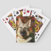 German Shepherd Autumn Leaves Pokerkaarten (Achterkant)