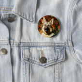 German Shepherd Autumn Leaves Ronde Button 5,7 Cm (In situ)