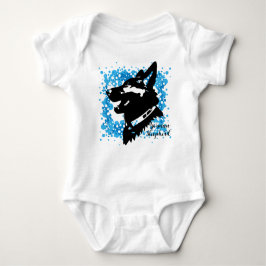 German Shepherd Baby Bodysuit Blauw