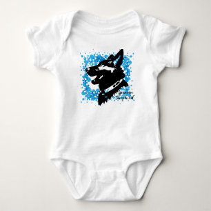 German Shepherd Baby Bodysuit Blauw